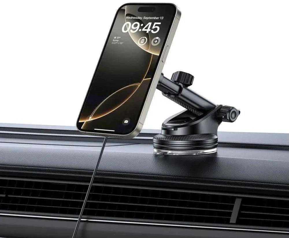 TECH-PROTECT MM15W-V4 MAGNETINIS MAGSAFE PRIEKINIO PANELIO IR VENTILIACIJOS AUTOMOBILIO LAIKIKLIS BELAIDIS ĮKROVIKLIS 15W Juodas