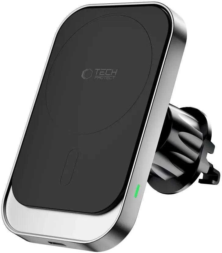 Tech-Protect MM15W-V9 automobilinis laikiklis su MagSafe prietaisų skydeliui ir oro ventiliacija 15W - Juodas