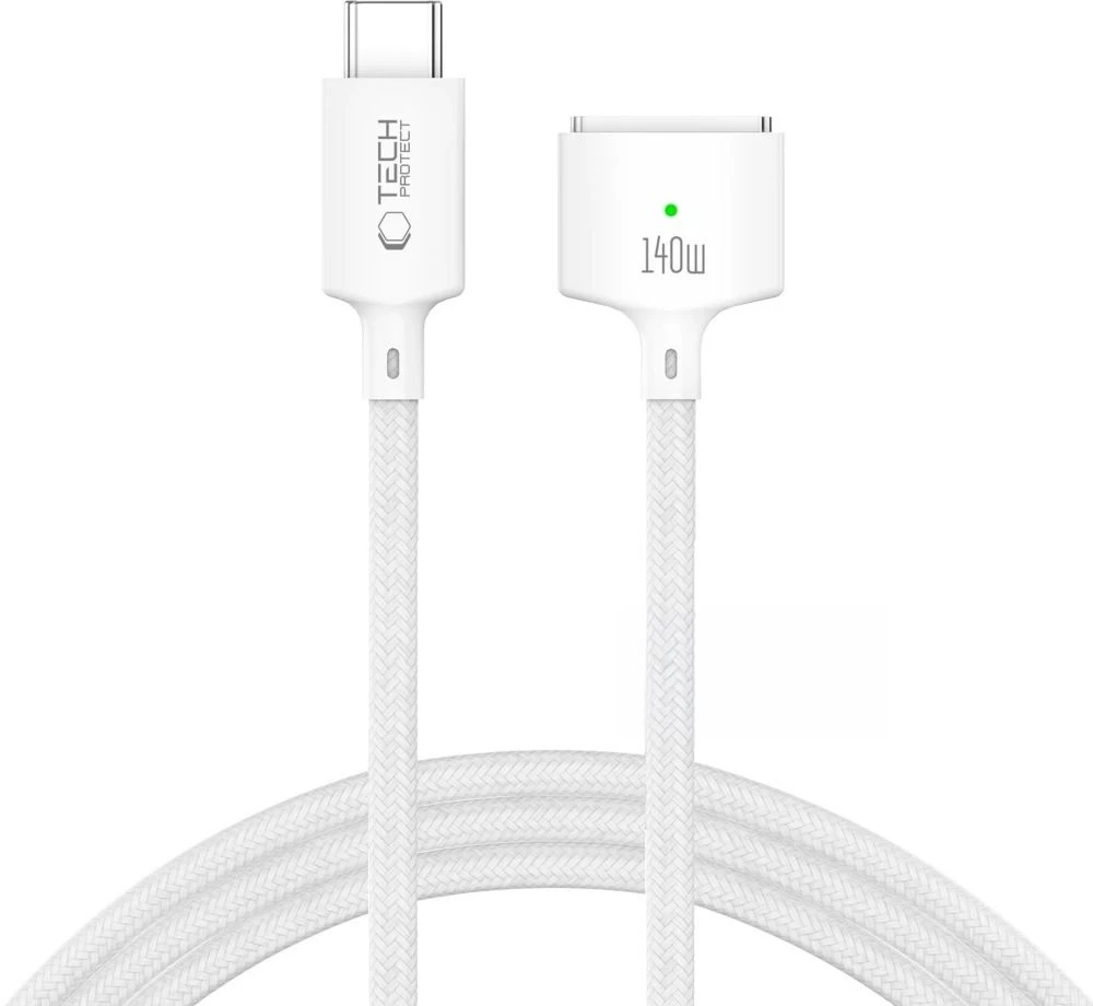 Tech-Protect MMC01 Ultraboost USB-C / MagSafe 3 140W 300cm Cable for MacBook - Baltas