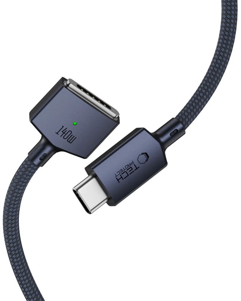 Tech-Protect MMC01 Ultraboost USB-C / MagSafe 3 140W 300cm Cable for MacBook - Navy Mėlyna
