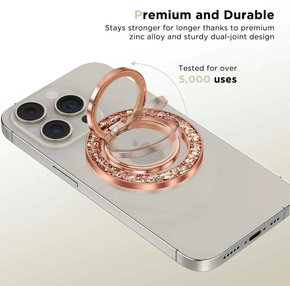 Tech-Protect MMR200 magnetinis laikiklis / ring su MagSafe – rožinės spalvos su crystals