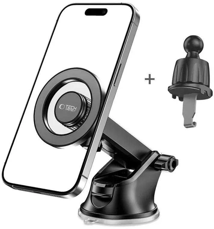 Tech-Protect N51 automobilinis telefono laikiklis su MagSafe for Cockpit/Air Vent – juodos spalvos
