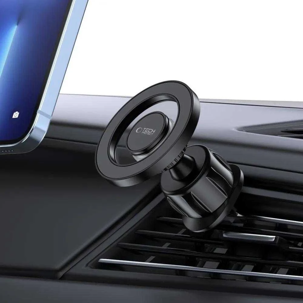 Tech-Protect N51 automobilinis telefono laikiklis su MagSafe oro grotelėms – juodos spalvos