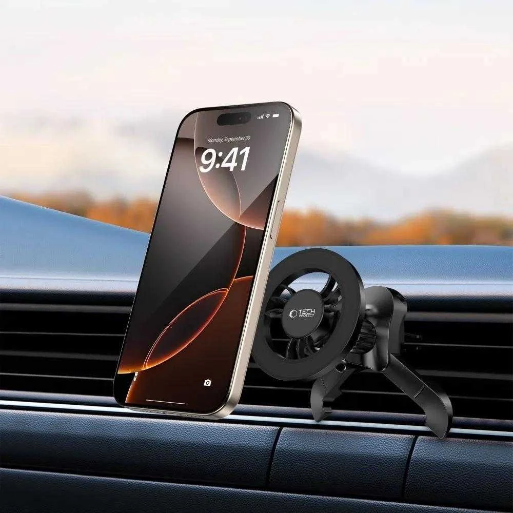 Tech-Protect N56 Magnetinis MagSafe automobilio oro angos laikiklis - Juodas