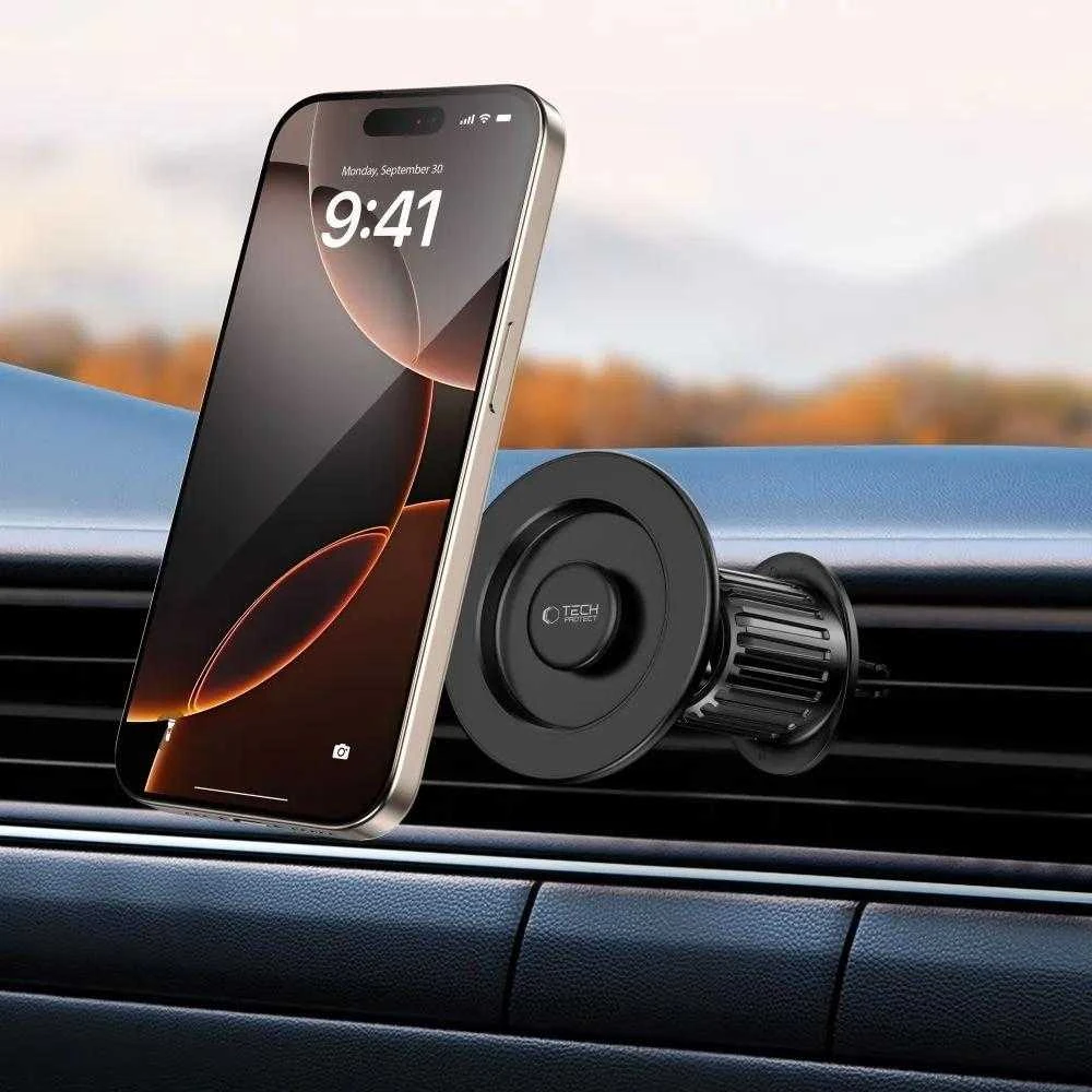 Tech-Protect N58 Magnetic MagSafe automobilio oro ventiliacijos angos laikiklis - Juodas