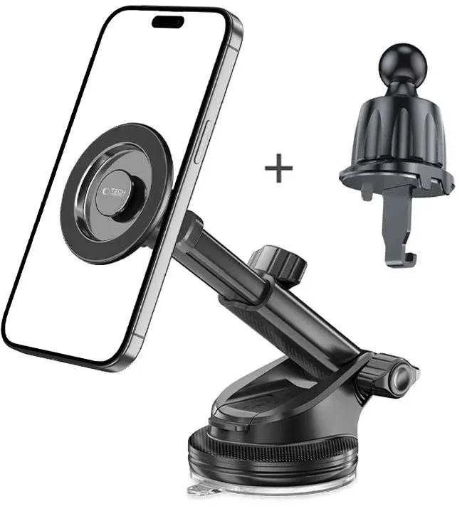 Tech-Protect N58 Magnetinis MagSafe automobilinis laikiklis skirtas kabinai, priekiniam stiklui arba oro ventiliacijos angai - Juodas