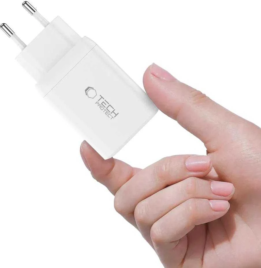 Tech-Protect NC45W-GAN 2-PORT PD45W pakrovėjas - Baltas