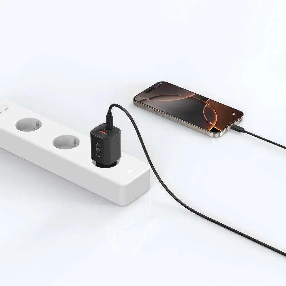 „Tech-Protect NCM33W“ 2 prievadų PD33W/QC3.0 sieninis įkroviklis - juodas