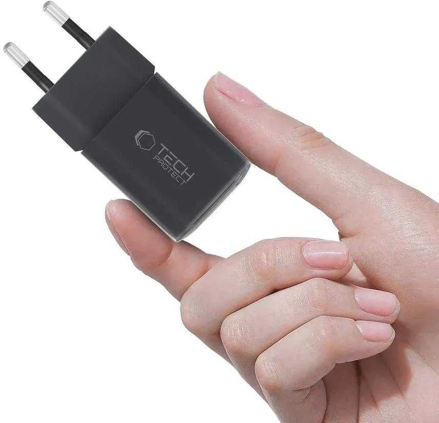 „Tech-Protect NCM33W“ 2 prievadų PD33W/QC3.0 sieninis įkroviklis - juodas