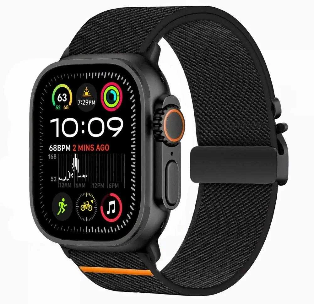 Tech-Protect Nylon apyrankė Apple Watch 44 / 45 / 46 / 49 mm – juodos spalvos