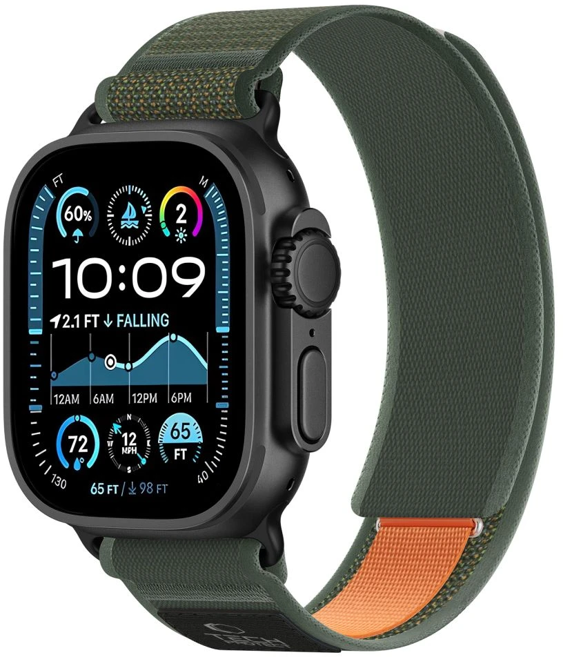 Tech-Protect NYLON ELITE Watch 8 / 9 / 10 / 11 / 12 / SE / ULTRA (44 / 45 / 46 / 49 MM) ŽALIAS/ORANŽINIS
