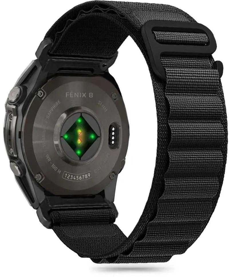 Tech-Protect nylon Pro Garmin Fenix 5 / 6 / 6 Pro / 7 / 8 (47 mm) / E juodos spalvos
