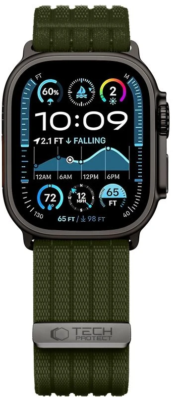 TECH-PROTECT NYLON SPORT WATCH 8 / 9 / 10 / 11 / SE / ULTRA (44 / 45 / 46 / 49 MM) KARINĖ ŽALIA