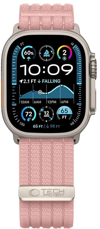 Tech-Protect NYLON SPORT WATCH 8 / 9 / 10 / 11 / SE / ULTRA (44 / 45 / 46 / 49 MM) ŠVIESIAI ROŽINIS