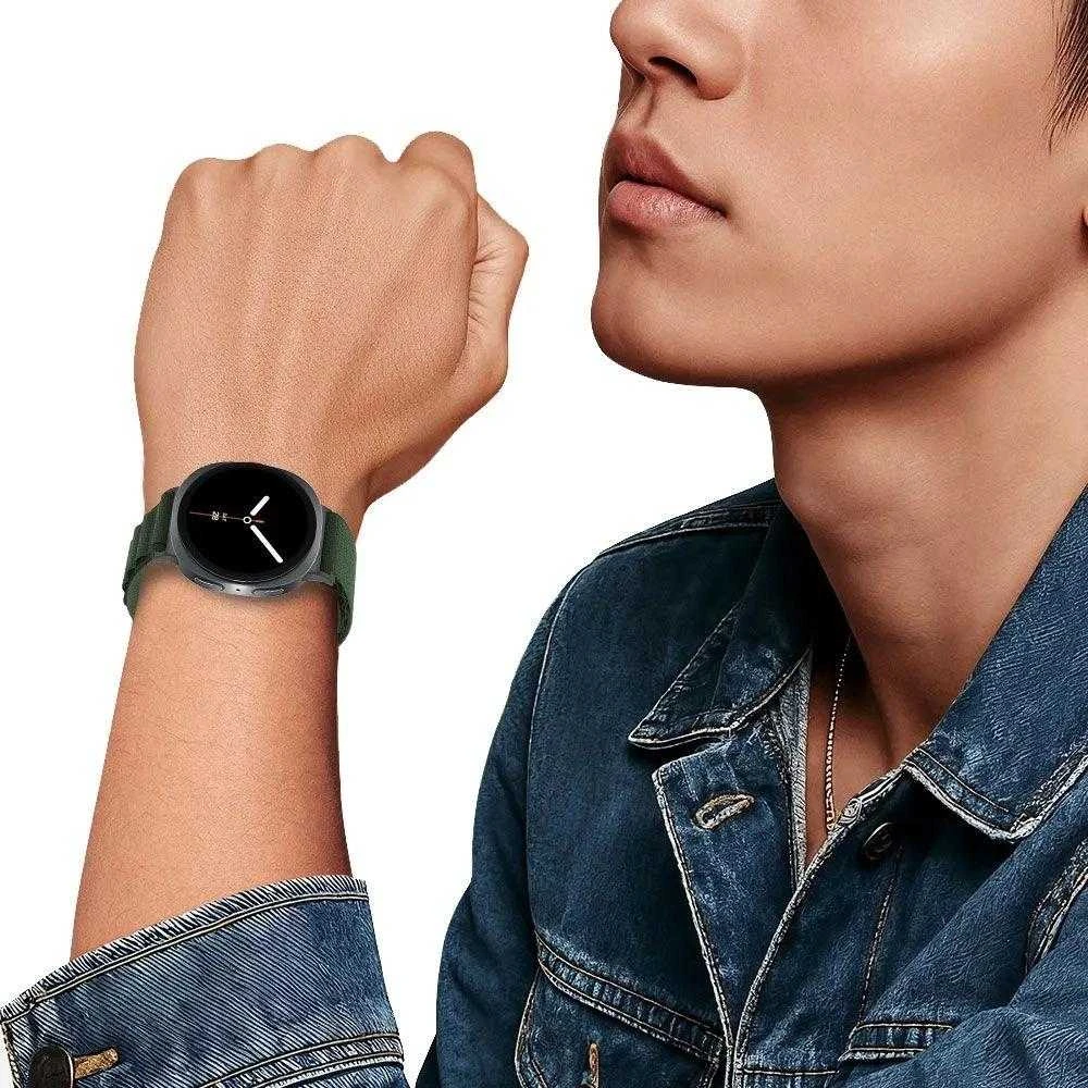 Tech-Protect Nylon Stripe apyrankė skirta Samsung Galaxy Watch 40/44/46 mm – žalios spalvos