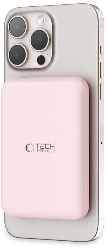 Tech-Protect PB10 LifeMag MagSafe powerbank 5000MAH rožinės spalvos