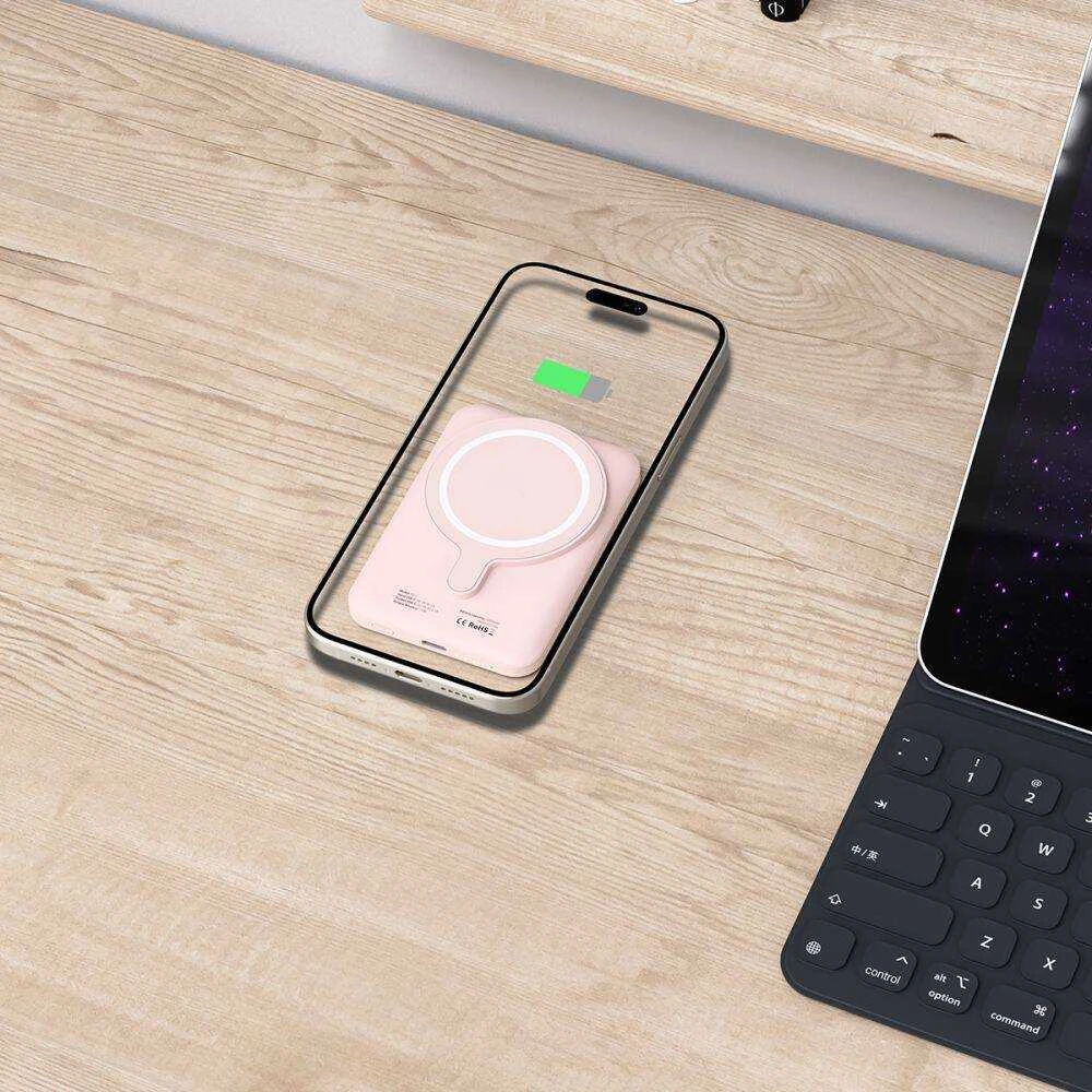 Tech-Protect PB10 LifeMag MagSafe powerbank 5000MAH rožinės spalvos