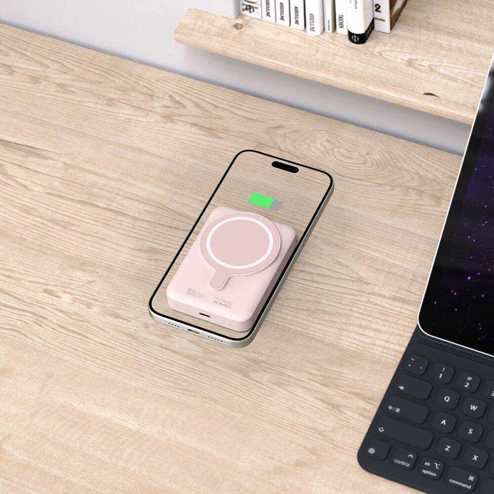 Tech-Protect PB11 LifeMag MagSafe powerbank 10000MAH rožinės spalvos