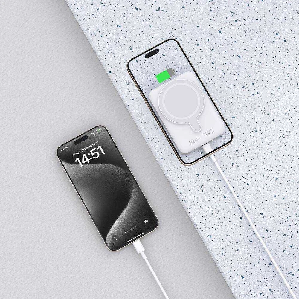 Tech-Protect PB11 LifeMag MagSafe powerbank 10000MAH baltos spalvos