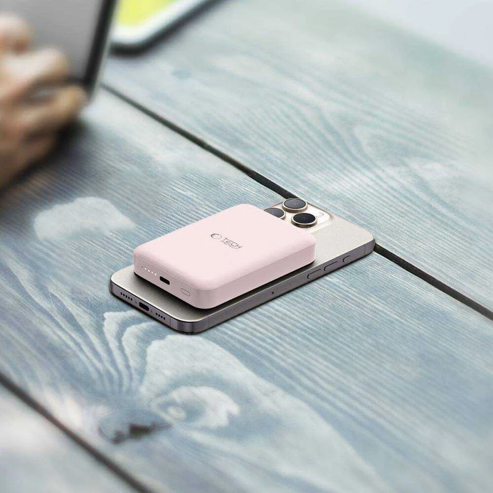 Tech-Protect PB11 LifeMag MagSafe powerbank 10000MAH rožinės spalvos