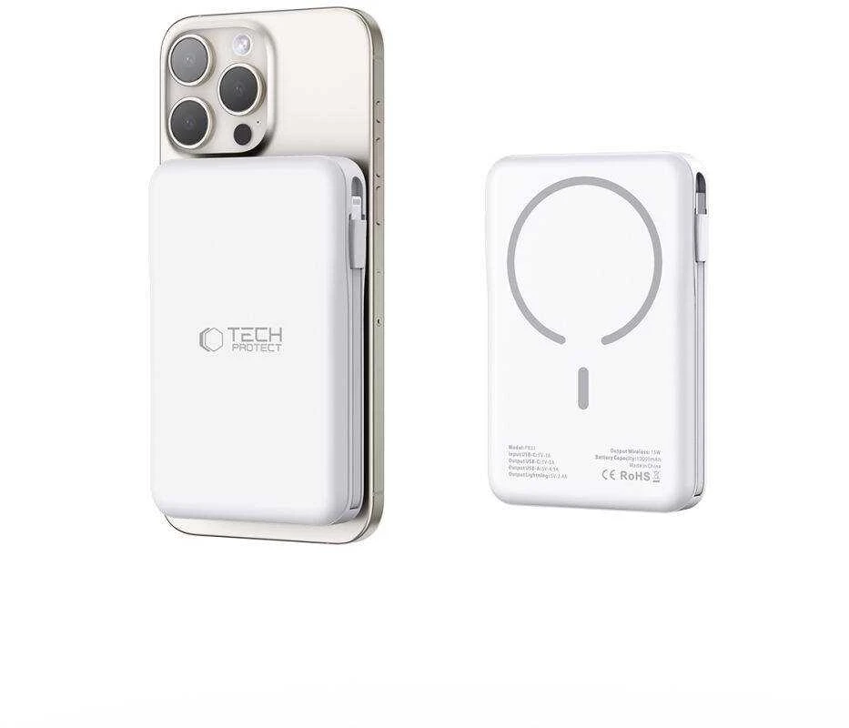 Tech-Protect PB31 LifeMag MagSafe powerbank 10000MAH baltos spalvos