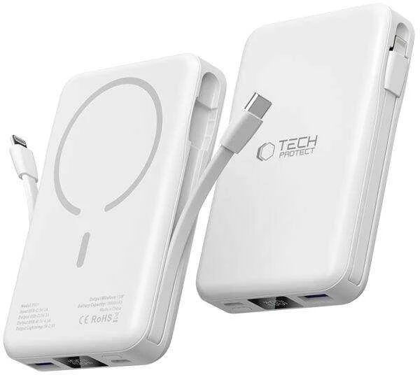 Tech-Protect PB31 LifeMag MagSafe powerbank 10000MAH baltos spalvos