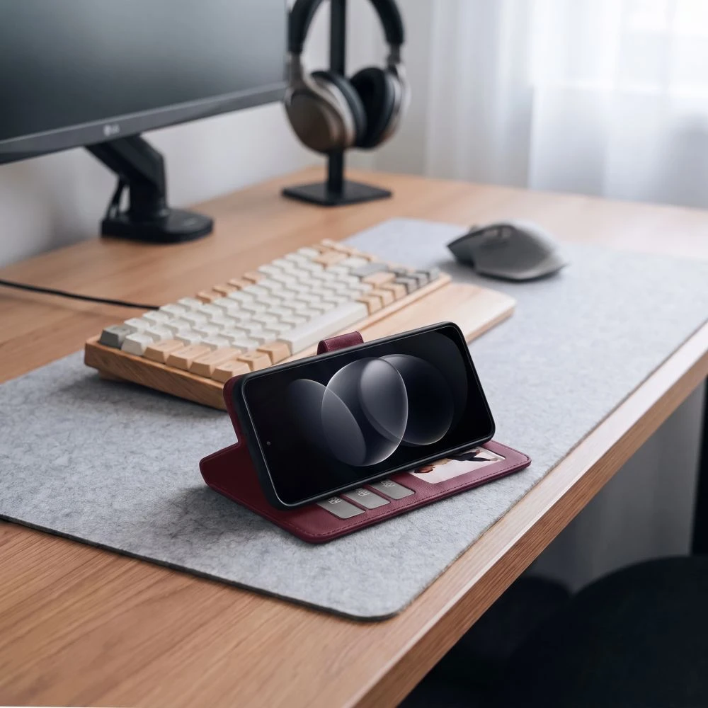 Tech-Protect PINIGINĖS TIPO DĖKLAS XIAOMI REDMI NOTE 17 Pro Max 5G MULBERRY