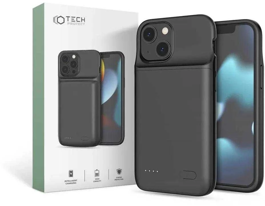 Tech-Protect PowerCase Apple iPhone 12 mini / 13 mini su 4700mAh power bank – dėklas telefonui juodos spalvos