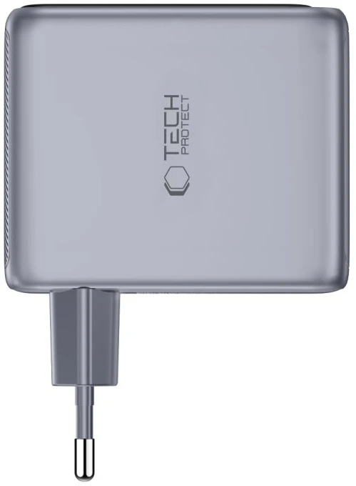 Tech-Protect POWERVISION NC100W-GAN 3 PRIEVADŲ TINKLO ĮKROVIKLIS PD 100W / QC3.0 TAMSIAI PILKAS