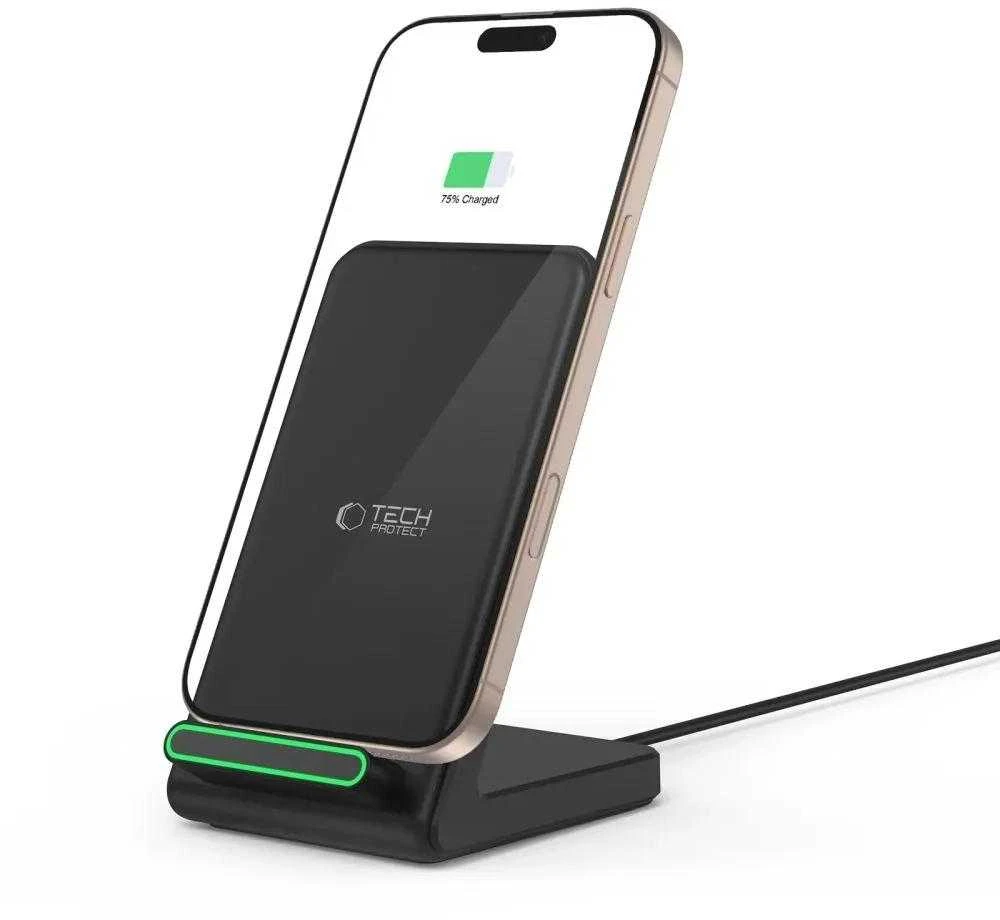 Tech-Protect QI15W-A40 Wireless Charger - Juodas
