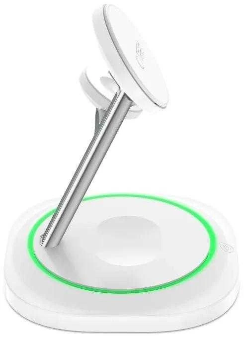 Tech-Protect QI15W-A46 3in1 magnetinis MagSafe indukcinis įkroviklis - Baltas
