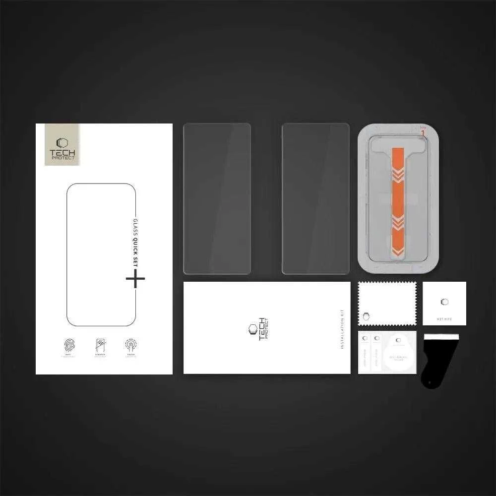 Tech-Protect Quick Set+ apsauginis stiklas skirta Samsung Galaxy S25 – skaidrus