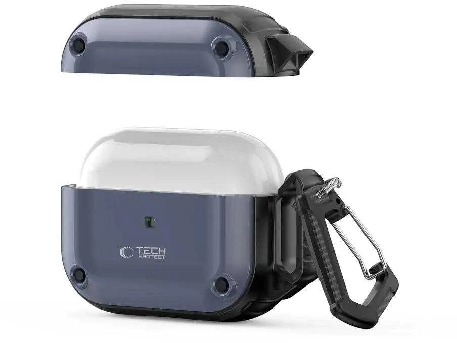 Dėklas TECH-PROTECT ROUGH HOOK Apple AIRPODS PRO 1 / 2 STEEL mėlynos spalvos