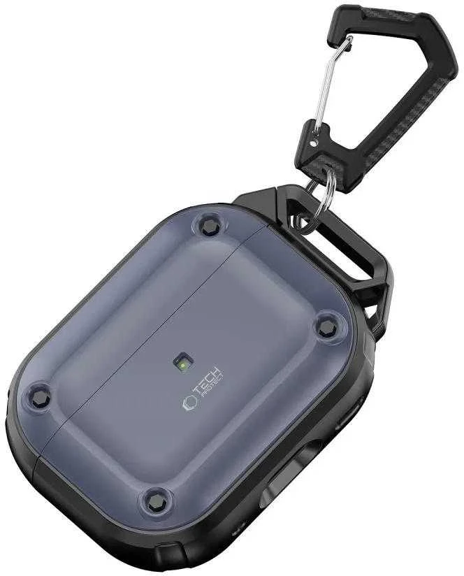 Dėklas TECH-PROTECT ROUGH HOOK Apple AIRPODS PRO 1 / 2 STEEL mėlynos spalvos