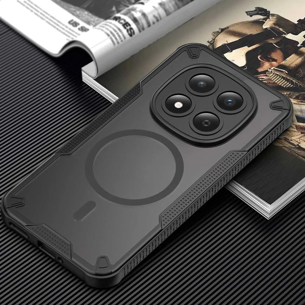 Tech-Protect Rugged Shield MagSafe Xiaomi Redmi Note 15 Pro 5G dėklas matinės juodos spalvos