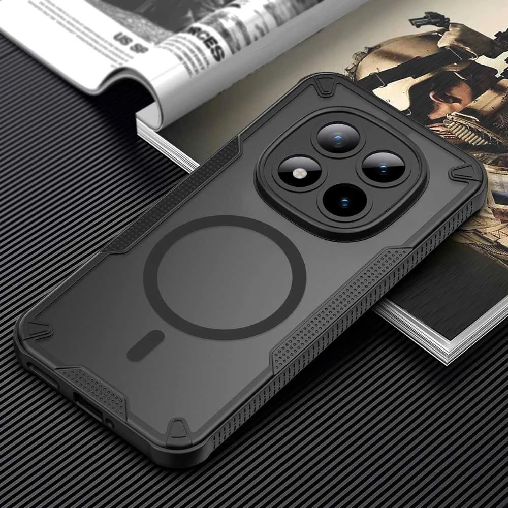 Tech-Protect Rugged Shield MagSafe Xiaomi Poco M8 Pro / Redmi Note 15 Pro+ Plus 5G dėklas matinės juodos spalvos