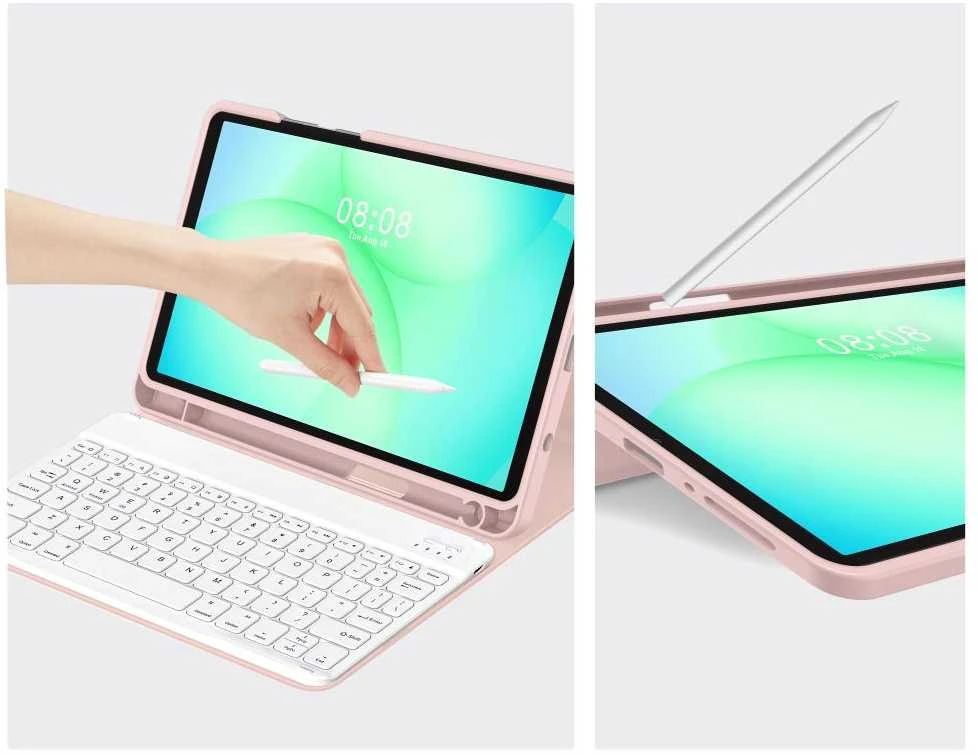 Tech-Protect SC Pen dėklas skirtas Samsung Galaxy Tab A9 / A11 8.7 X110 / X115 / X133 / X135 – rožinės spalvos