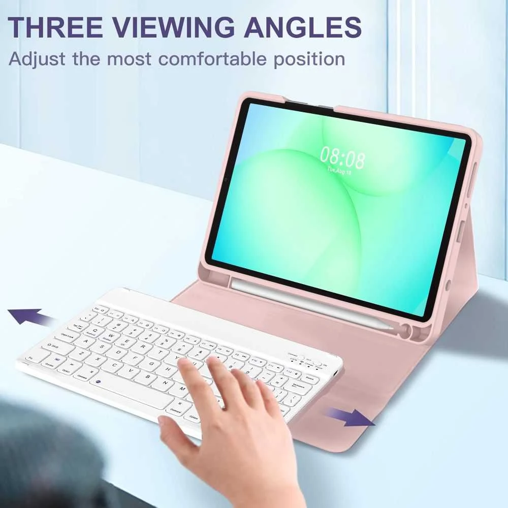 Tech-Protect SC Pen dėklas skirtas Samsung Galaxy Tab A9 / A11 8.7 X110 / X115 / X133 / X135 – rožinės spalvos