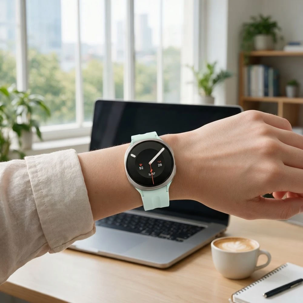 „TECH-PROTECT SILICONE EVO SAMSUNG GALAXY WATCH 8 / 9 / CLASSIC“ (40 / 44 / 46 MM) MĖTŲ SPALVOS KREMINIS