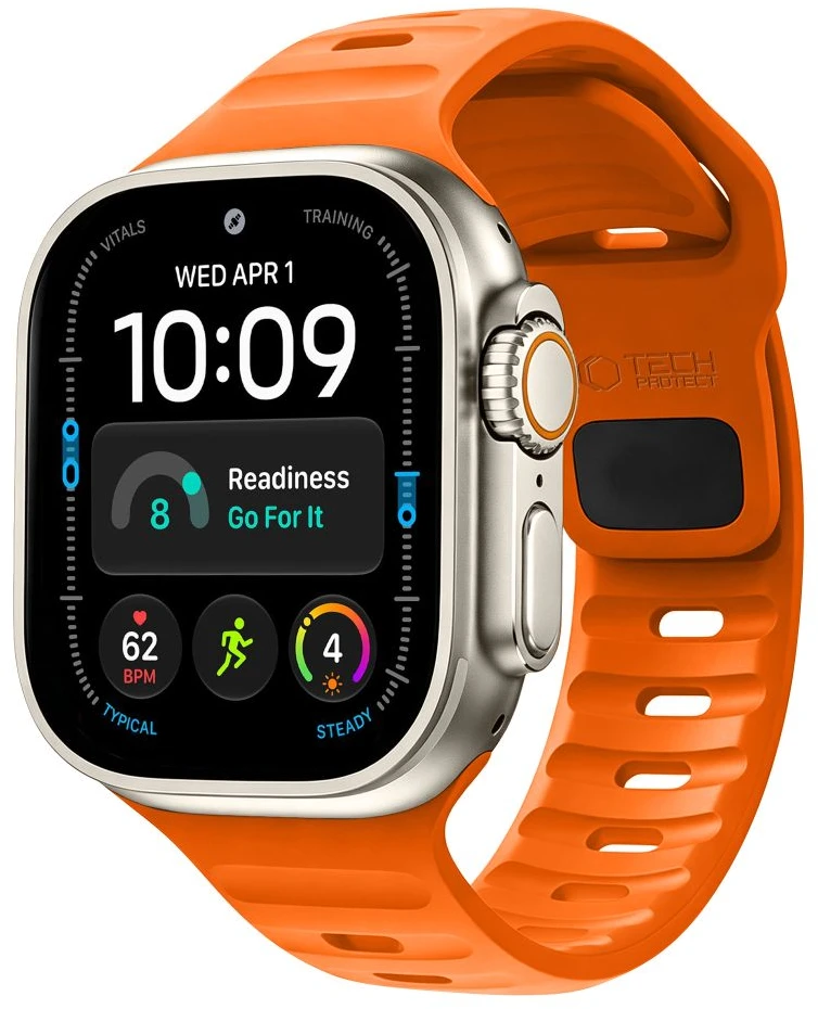 Tech-Protect SILICONE LINE WATCH 8 / 9 / 10 / 11 / 12 / SE / ULTRA (44 / 45 / 46 / 49 MM) ORANŽINIS