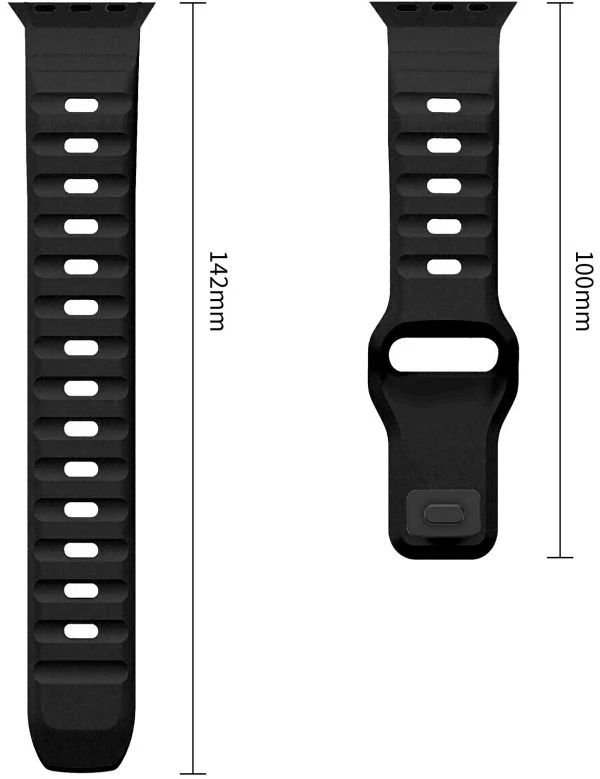 Tech-Protect SILICONE LINE WATCH 8 / 9 / 10 / 11 / 12 / SE / ULTRA (44 / 45 / 46 / 49 MM) Juodas