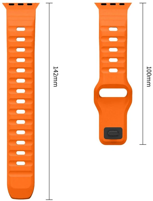 Tech-Protect SILICONE LINE WATCH 8 / 9 / 10 / 11 / 12 / SE / ULTRA (44 / 45 / 46 / 49 MM) ORANŽINIS
