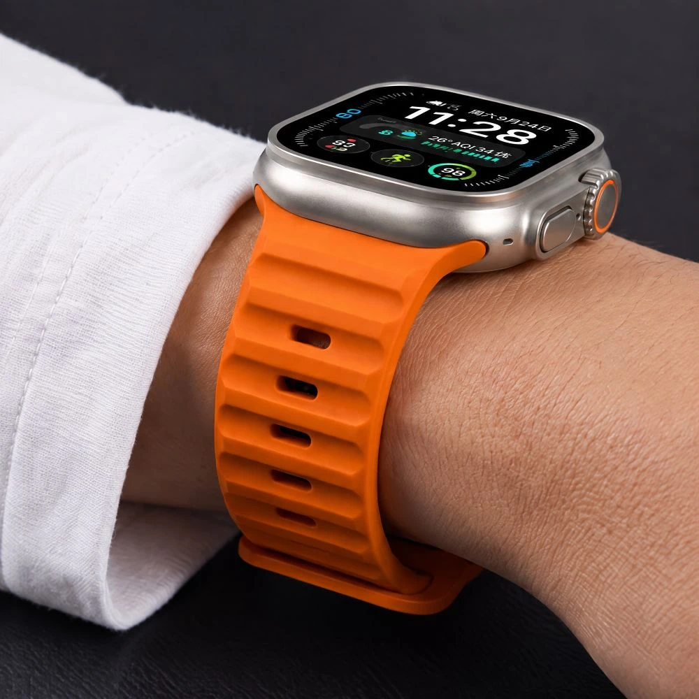 Tech-Protect SILICONE LINE WATCH 8 / 9 / 10 / 11 / 12 / SE / ULTRA (44 / 45 / 46 / 49 MM) ORANŽINIS