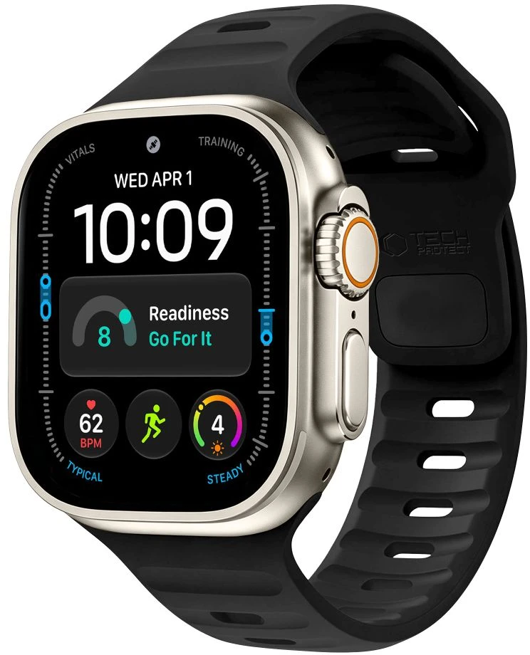Tech-Protect SILICONE LINE WATCH 8 / 9 / 10 / 11 / 12 / SE / ULTRA (44 / 45 / 46 / 49 MM) Juodas