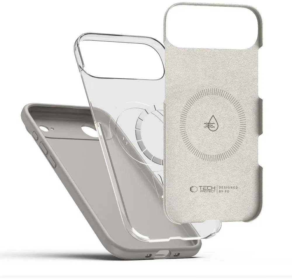 „Tech-Protect“ silikoninis „MagSafe“ dėklas, skirtas „iPhone 17 Air“ – pilkas