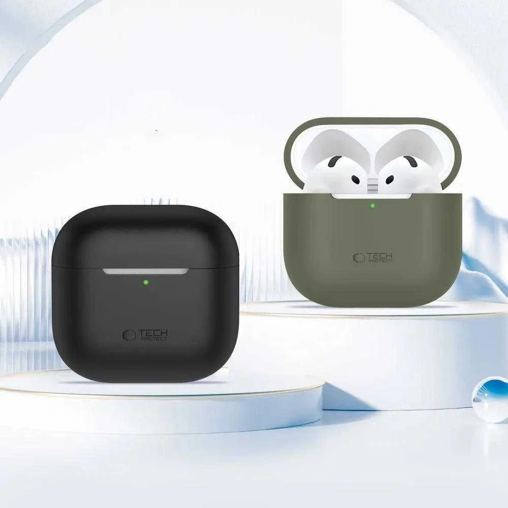 Tech-Protect Silicone dėklas skirtas Apple AirPods 4 – juodos spalvos