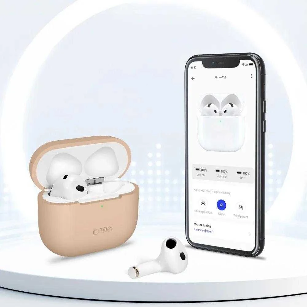 Tech-Protect Silicone dėklas skirtas Apple AirPods 4 – juodos spalvos