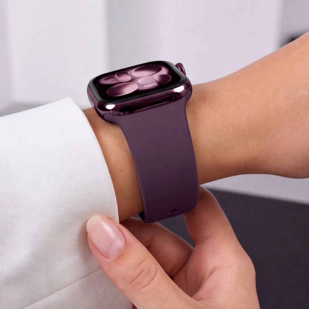 Tech-Protect SILIKONINIS DIRŽELIS WATCH 8 / 9 / 10 / 11 / 12 / SE / ULTRA (44 / 45 / 46 / 49 MM) TAMSIAI VYNIŠKAS