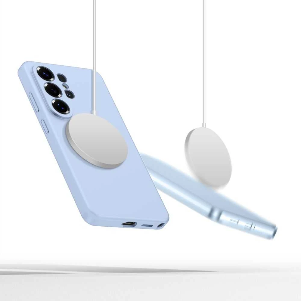 Tech-Protect silikoninis MagSafe Samsung Galaxy S26 Ultra dėklas žydros spalvos