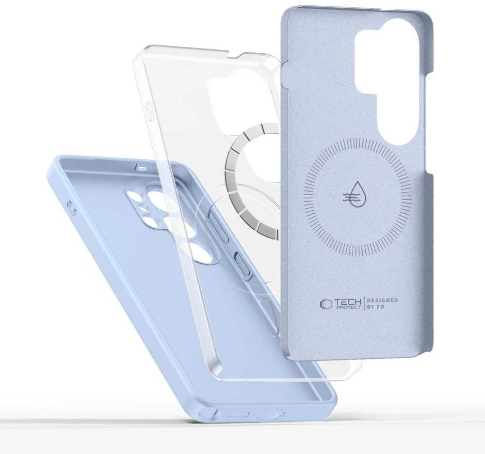 Tech-Protect silikoninis MagSafe Samsung Galaxy S26 Ultra dėklas žydros spalvos